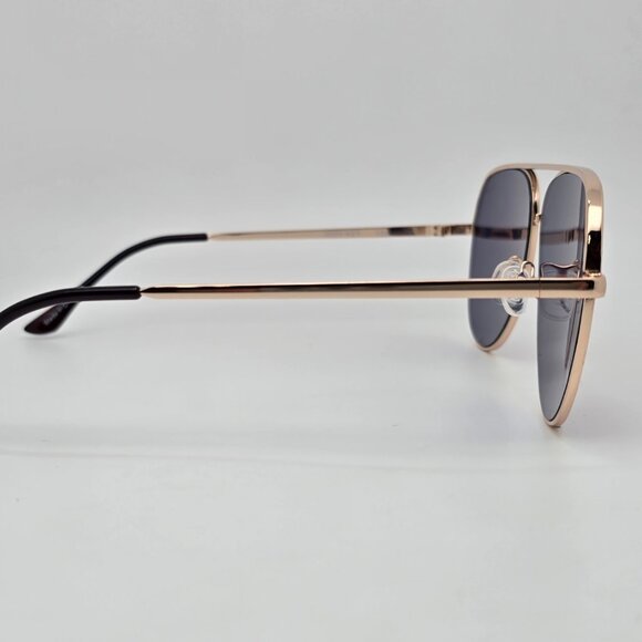 Quay Australia High Key Gold Frame Gold Mirror Lens Oversized Aviator Sunglasses - Picture 7 of 16